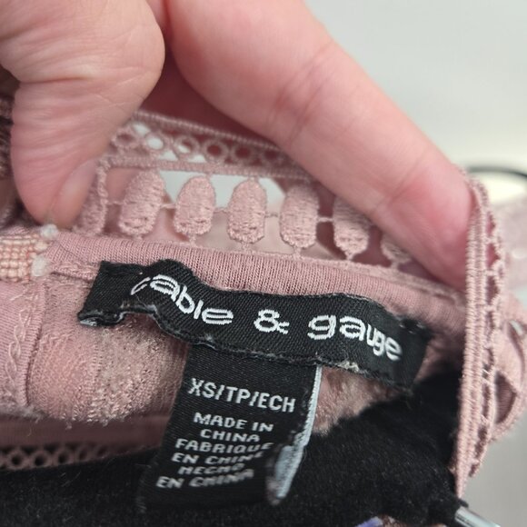 Cable & Gauge Light Purple Lace Collar Cap Sleeve Size XS - Picture 5 of 10